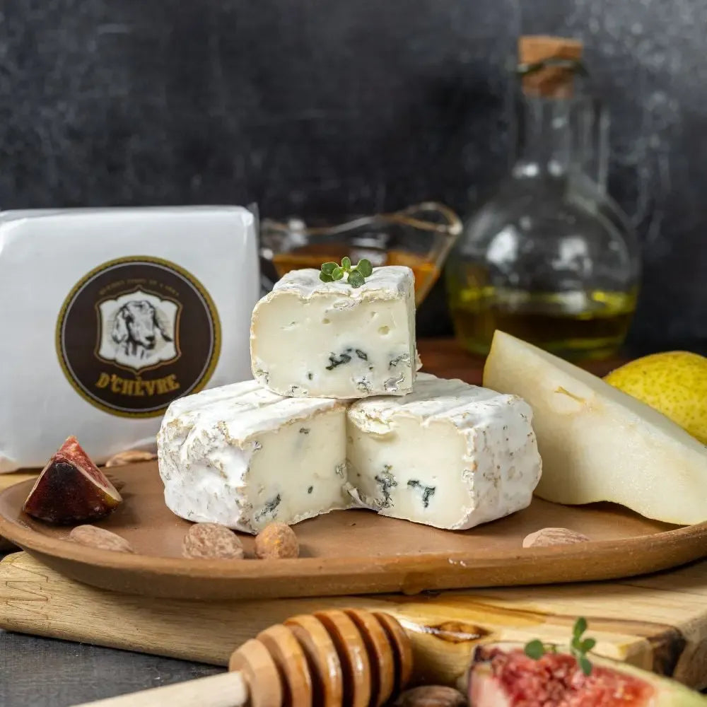 Alvura Blue - Queijo Artesanal de Casca Florida e Veios Azuis de Leite de Cabra - Peça 220G